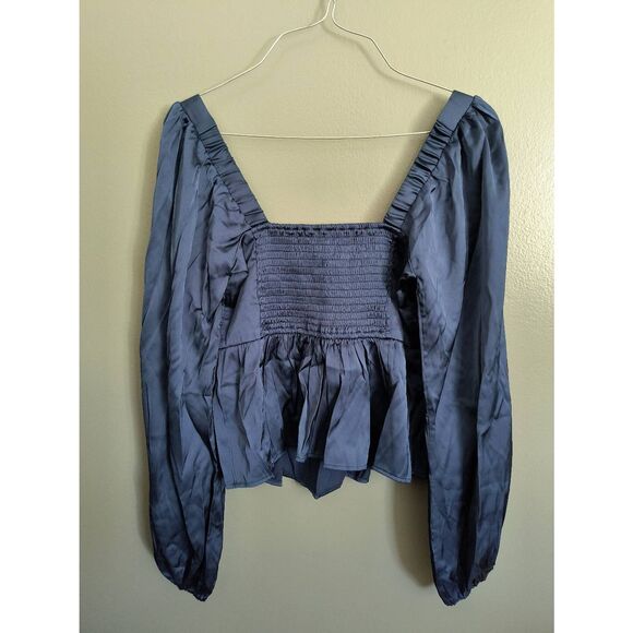 New Abercrombie and Fitch Women's Size Small Square Neck Long Sleeve Blouse Top - Picture 5 of 10